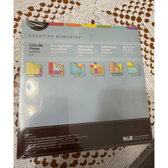 Creative Memories 8"x8" COLOR ME HAPPY Paper Pack Scrapbook Paper 24 sheets - Picture 1 of 3